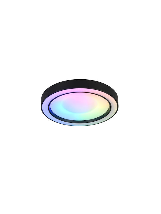 Trio Lighting Arco Ceiling Mount Light Black with Integrated LED and Remote Control