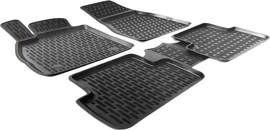 Autoline Set of Front and Rear Mats Tray Type 4pcs from Rubber for Nissan Qashqai 08-14 Black