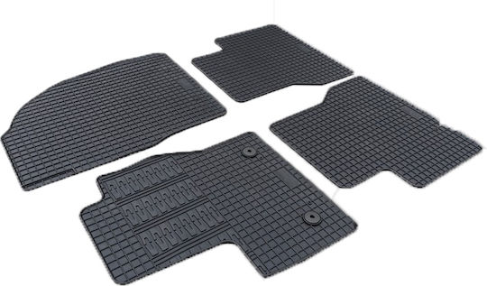 Cik Set of Front and Rear Mats 4pcs Tray Type for Ford Transit Connect 2014+ Black
