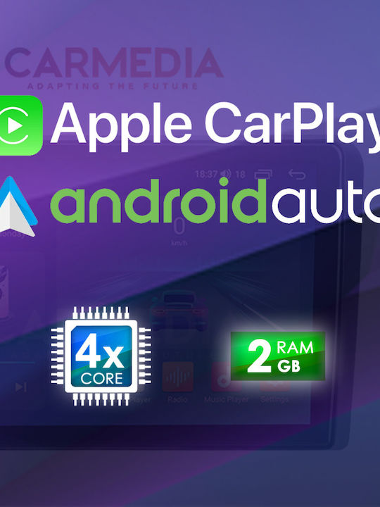 Carmedia Car Audio System for Kia Rio / Stonic 2018 (Bluetooth/USB/WiFi/GPS/Apple-Carplay/Android-Auto) with Touch Screen 9"