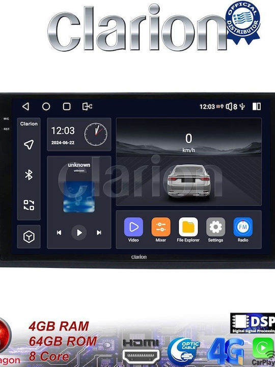 Clarion Car Audio System for Mazda 3 2003 > 2008 (Bluetooth/USB/WiFi/GPS)