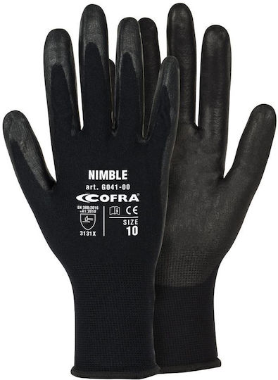 Cofra Gloves for Work Black Nitrile 1pcs