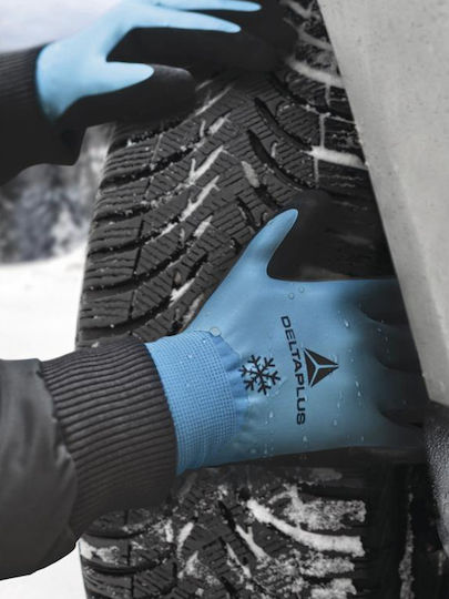 Delta Plus Gloves for Work Cold-Resistant Blue Latex/Nitrile Waterproof 1pcs