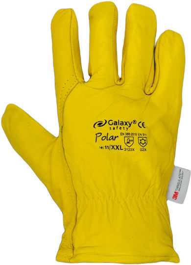 Galaxy Polar Gloves for Work Yellow Leather