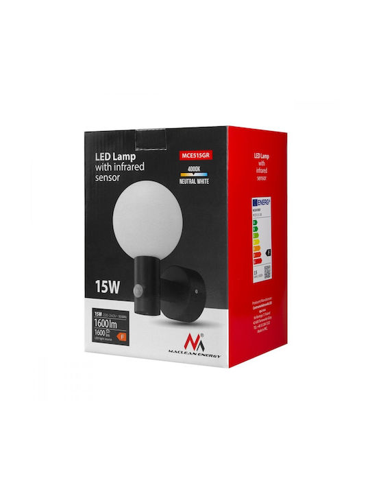 Maclean Energy Wasserdicht Deckenleuchte für den Außenbereich mit integriertem LED in Gray Farbe MCE515