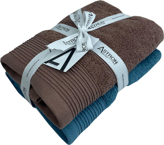 Astron Italy Кърпа За Лице 50x50см Петрол Цигара 2бр Тегло 550гр/м²