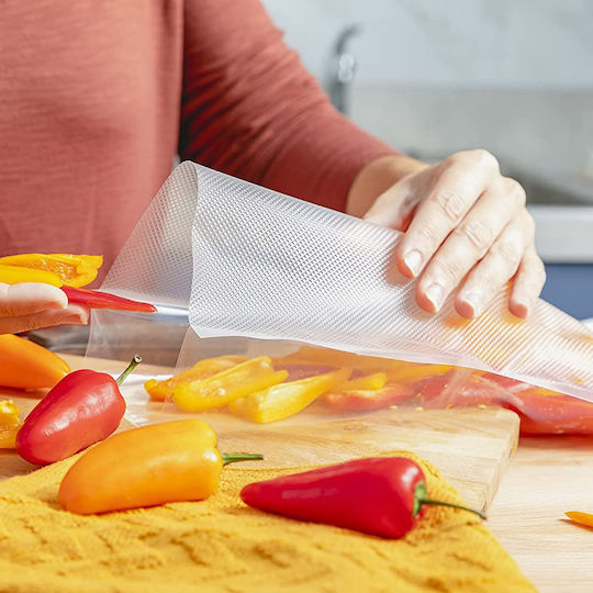 Set 3 Rulouri pentru Sigilare în Vid Zafit 28 X 300 Cm pentru Sigilare în Vid a Alimentelor Reutilizabile Durabile pentru Mașina Sous Vide Lavabile Fără BPA Transparent