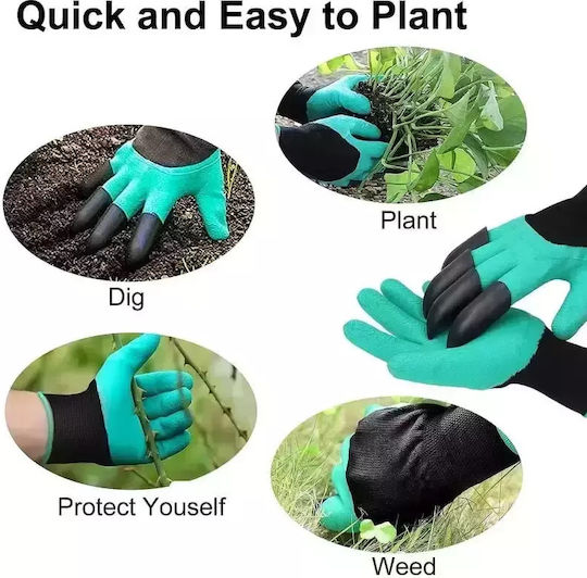 Gloves for Work Garden Turquoise 2pcs