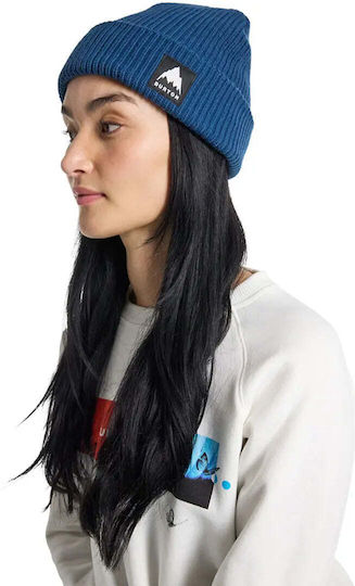 Recycled Beanie Unisex Σκούφος Πλεκτός σε Μπλε χρώμα