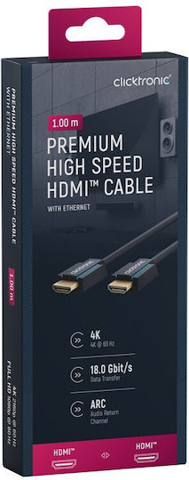 Clicktronic HDMI 1.4 High Speed 1080p 120Hz Cable HDMI male - HDMI male 1m Μπλε