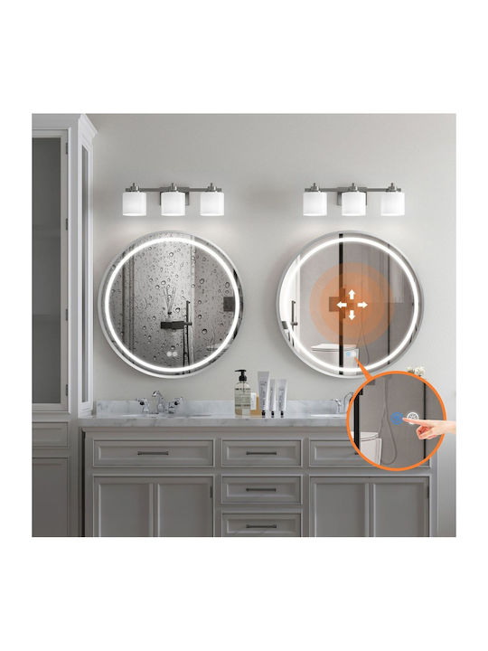 Tutumi Στρογγυλός Καθρέπτης Μπάνιου Led 60x60cm Ασημί