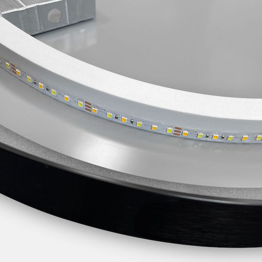 Tutumi Στρογγυλός Καθρέπτης Μπάνιου Led 60x60cm Μαύρος