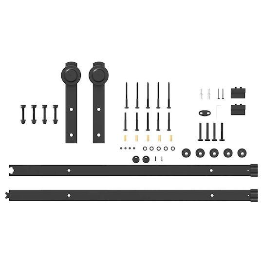 vidaXL Sliding Door Mechanism For Door 183cm Black