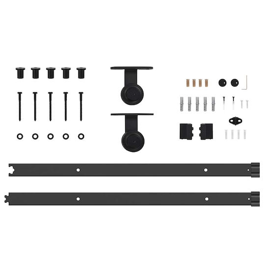 vidaXL Sliding Door Mechanism For Door Knobs 152.5cm Black