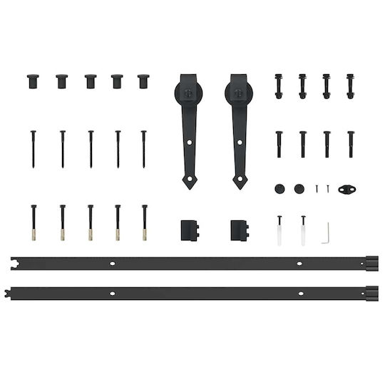 vidaXL Sliding Door Mechanism for Middle Door 213.5cm Black