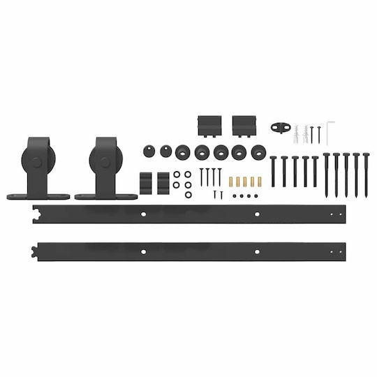 vidaXL Sliding Door Mechanism for Middle Door 152.5cm Black