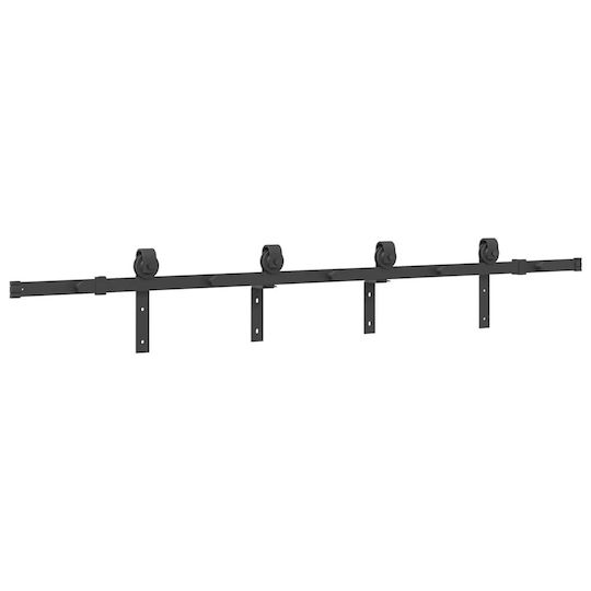 vidaXL Sliding Door Mechanism for Middle Door 200cm Black