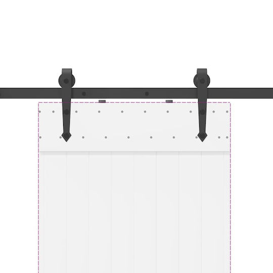 vidaXL Sliding Door Mechanism for Middle Door 152.5cm Black