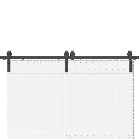 vidaXL Sliding Door Mechanism for Middle Door 200cm Black