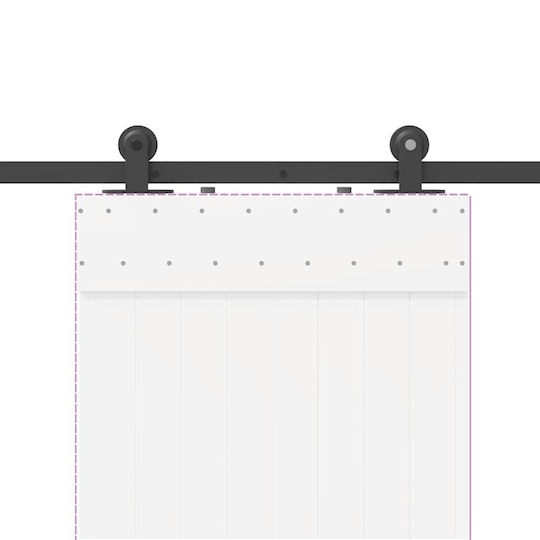 vidaXL Sliding Door Mechanism For Door Knobs 152.5cm Black
