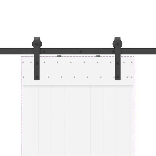 vidaXL Sliding Door Mechanism for Middle Door 213.5cm Black