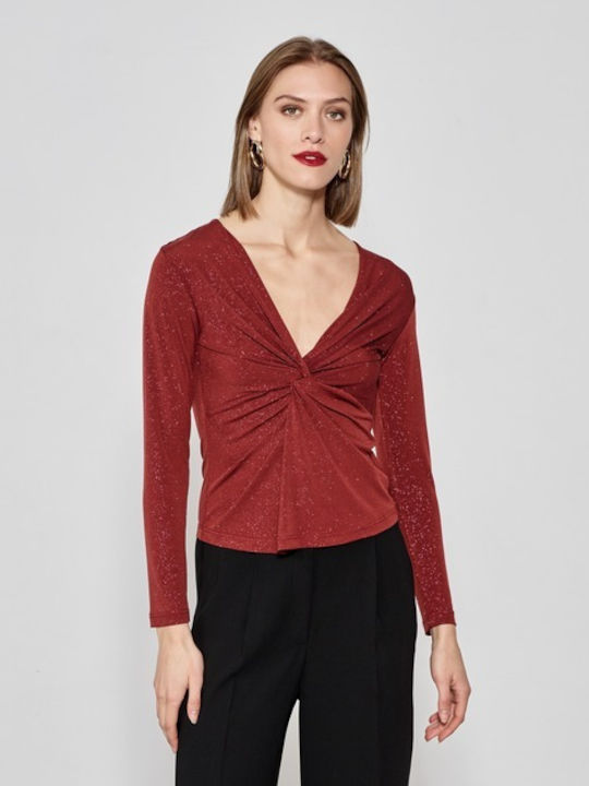 Women's Blouse Long Sleeve Burgundy