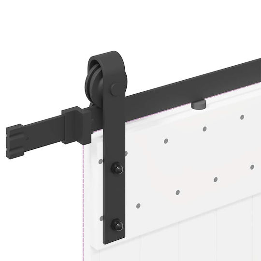vidaXL Sliding Door Mechanism for Middle Door 200cm Black