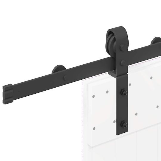 vidaXL Μηχανισμός Συρόμενης Μεσόπορτας 183cm Μαύρος