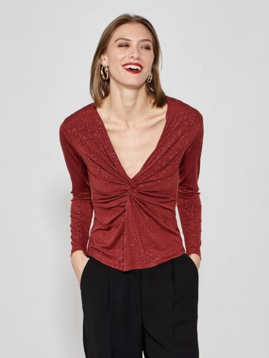 Women's Blouse Long Sleeve Burgundy