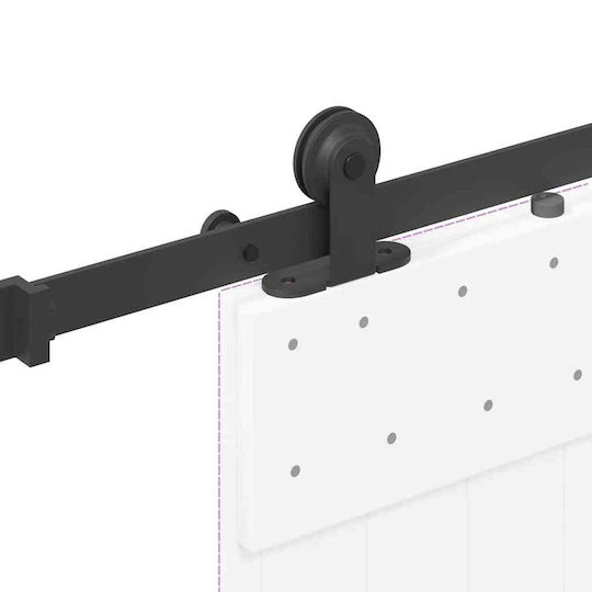 vidaXL Μηχανισμός Συρόμενης Μεσόπορτας 213.5cm Μαύρος