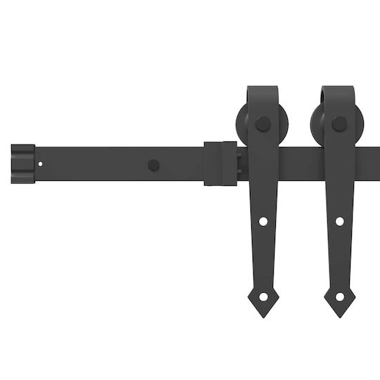 vidaXL Sliding Door Mechanism for Middle Door 152.5cm Black