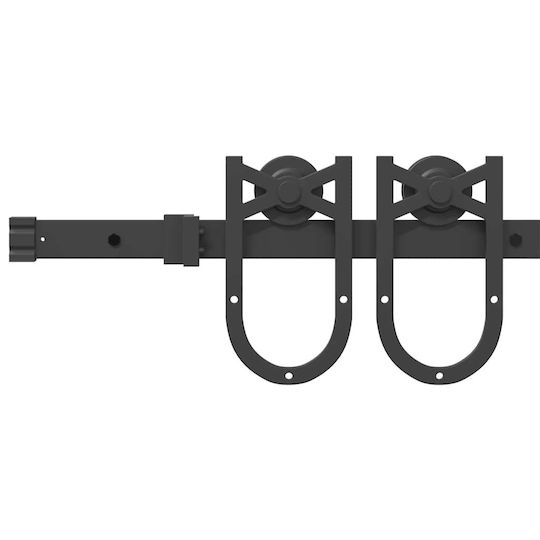 vidaXL Sliding Door Mechanism for Middle Door 183cm Black