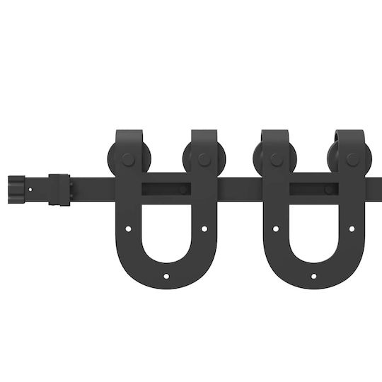 vidaXL Sliding Door Mechanism For Door 200cm Black