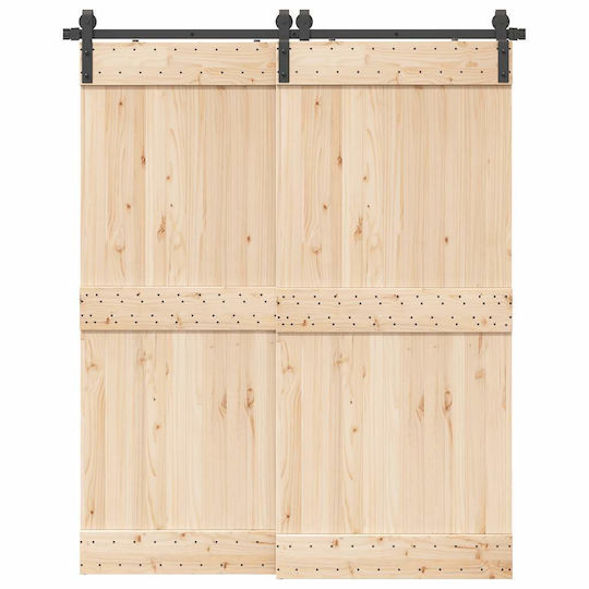 vidaXL Μηχανισμός Συρόμενης Μεσόπορτας 183cm Μαύρος
