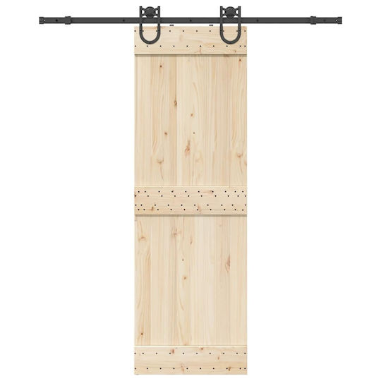 vidaXL Sliding Door Mechanism for Middle Door 183cm Black