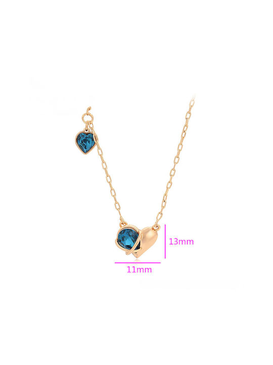 Chrysothemiss Necklace with design Heart Gold Plated