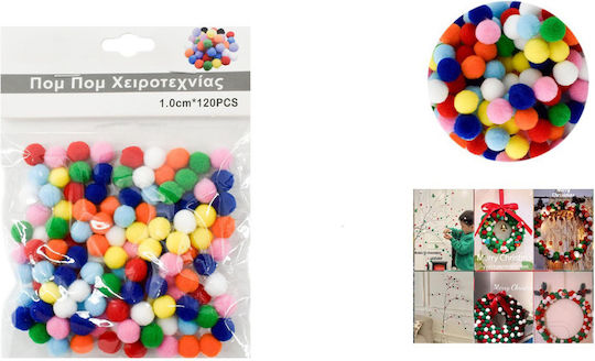 Bastel-Pompons Mehrfarbig 1,0 cm 120 Stk