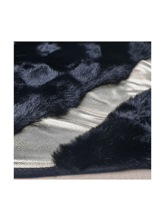 Saray Home Rabbit Luxurius Σετ Shaggy Χαλιά Κρεβατοκάμαρας Μαύρα DSN05 BLCSLV 3τμχ