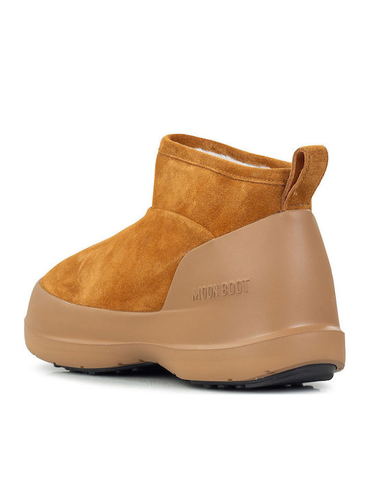 Luna Suede Women's Ankle Boots with Fur Tabac Brown