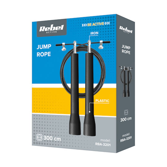 Plastic Boxing Jump Rope Metal Bearing 3m Adjustable Rebel Active