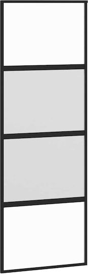 Vidaxl Schiebetür-Beschlagset 76x205 cm Glas & Aluminium Schwarz