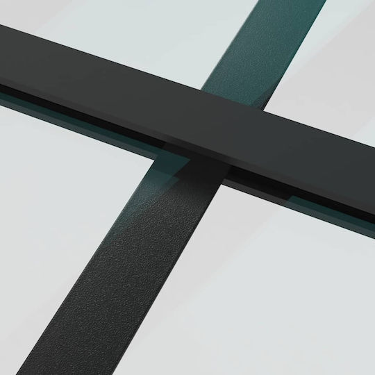 Vidaxl Sliding Door Mechanism 76x205 cm Glass ESG & Aluminum Black
