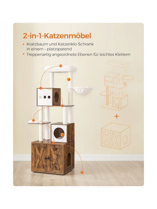 Feandrea Scratching Post Cat Trees Brown 60x1x185cm