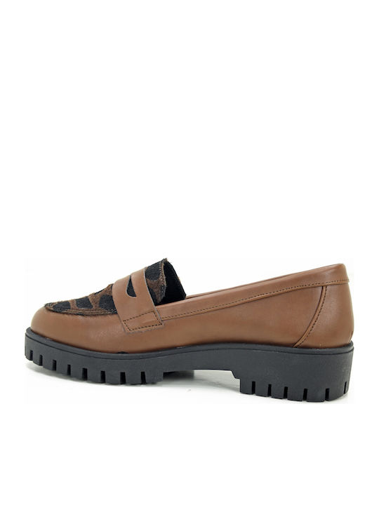 Women's Loafers in Tabac Brown Color