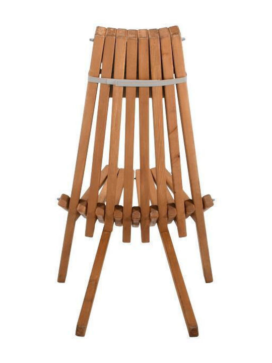 Fotoliu de exterior Lemn Natural, Beige cu pernă 54x94x96cm
