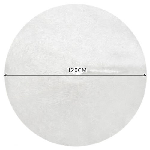 Christmas Tree Skirt Polyester ''Tree'' White with Furry Texture D120cm.