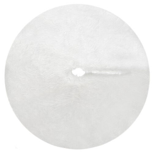 Christmas Tree Skirt Polyester ''Tree'' White with Furry Texture D120cm.