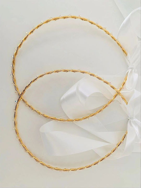Στέφανα Γάμου Επιχρυσωμένα Κρύσταλλα Swarovski Eleni Gold