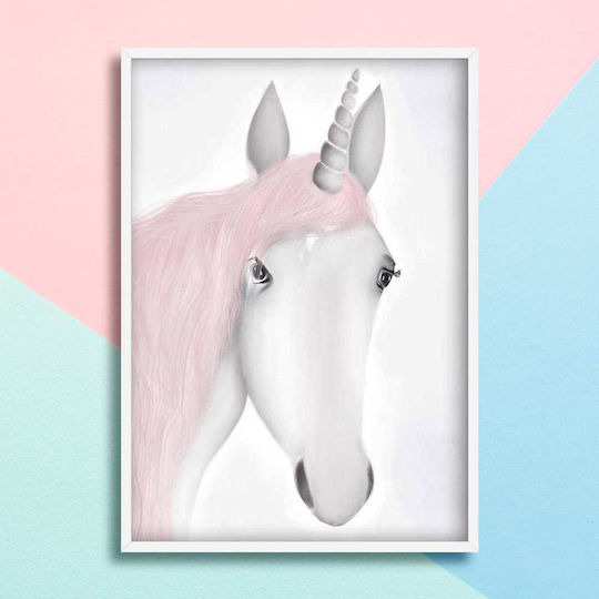 Kids Framed Wall Painting Unicorn 30x40cm
