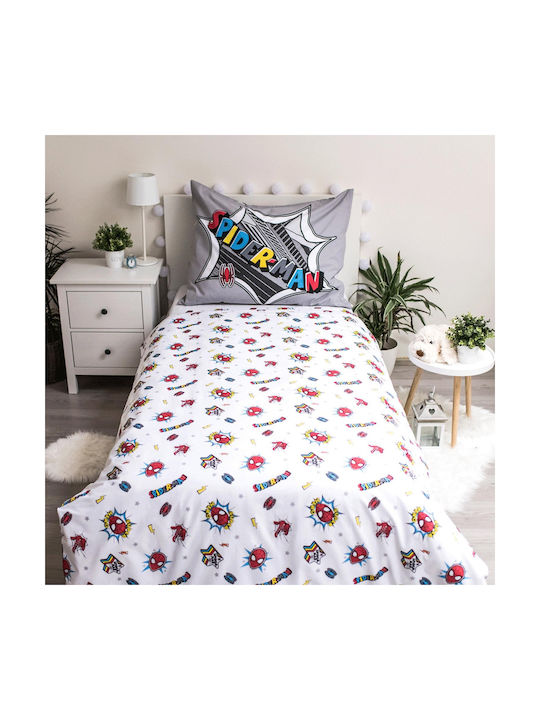 Darymex Set Kinderbettbezug Einzel mit Kissenbezug Baumwolle Gray 140x200cm